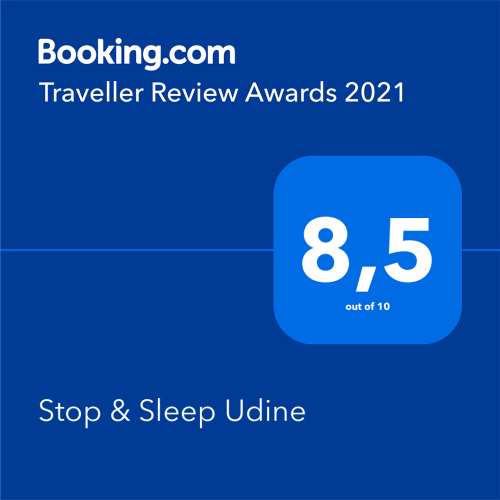 Premio di Booking Traveller Review Awards 2021 a Stop & Sleep Udine Fronte Stazione